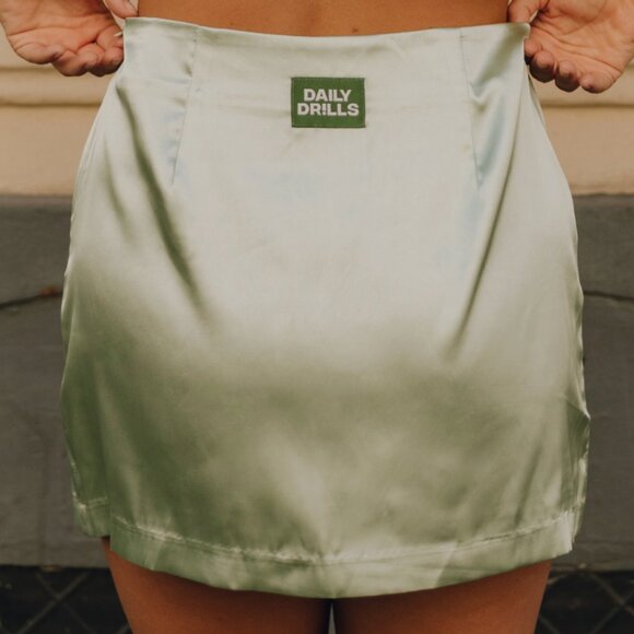 Daily Drills Satin Mini Skirt - sweet pea - Picture 1 of 2
